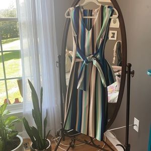 Multicolored midi fitted professional dress